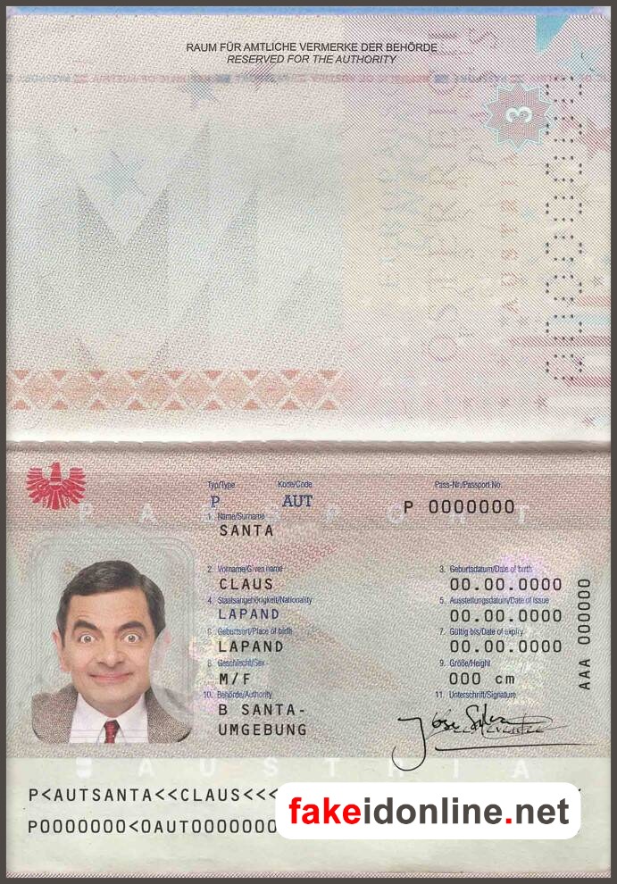 Austria Passport PSD Template
